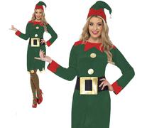Elf Costume Santa's Little Helper Pixie Womens Christmas Xmas Fancy Dress UK 8-1