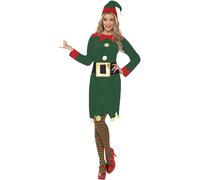 Elf Ladies Fancy Dress Santas Little Helper Festive Christmas Adults Costume