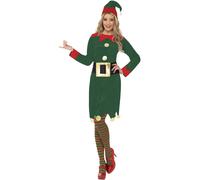 Elf Ladies Fancy Dress Santas Little Helper Festive Christmas Adults Costume