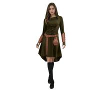 Elf Costume Women 5 Pcs Halloween Renaissance DressTraditional Irish Dresses Fairy Ears for Cosplay