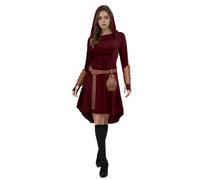 Elf Costume Women 5 Pcs Halloween Renaissance DressTraditional Irish Dresses Fairy Ears for Cosplay