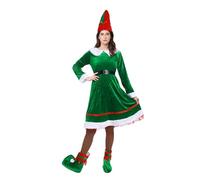 Elf Costume Women Elf Costume for Women Christmas Outfit Dress Adult 2 Pcs Cute Santa Elves Xmas Suit with Belt