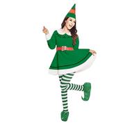Elf Costume Women's - Christmas Costume Stage Performance New Year's Eve Dress Sexy Bunny Girl Cos Women's Clothing (Green, M)
