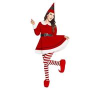 Elf Costume - Women's Christmas Dress - Christmas Costume Stage Performance New Year's Eve Dress Sexy Bunny Girl Cos Women's Clothing (Red, M)