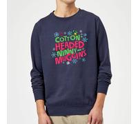 Elf Cotton-Headed Ninny-Muggins Christmas Jumper - Navy | Size: Small Elf Navy S