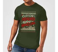 Elf Cotton-Headed-Ninny-Muggins Knit Men's Christmas T-Shirt - Forest Green | Size: Small Elf Green S