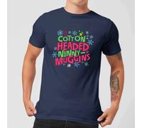 Elf Cotton-Headed Ninny-Muggins Men's Christmas T-Shirt - Navy - M