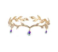 Elf Crown Crown Leaves Waterdrop Tiara Wedding Accessories Ladies Artificial Rhinestone Party Princess Elf for Halloween