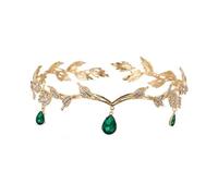 Elf Crown Crown Leaves Waterdrop Tiara Wedding Accessories Ladies Artificial Rhinestone Party Princess Elf for Halloween