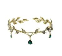 Elf Crown Crown Leaves Waterdrop Tiara Wedding Accessories Ladies Artificial Rhinestone Party Princess Elf for Halloween
