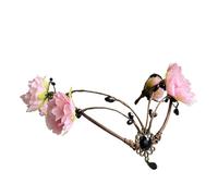 Elf Crown Pink Floral Wedding Headpiece Forest Woodland Flower Tiara Elf Forehead Jewelrye(Color2)