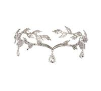 Elf Crown Rhinestone Hair Accessory Crown Leaves Waterdrop Tiara Wedding Jewelry Ladies Artificial Party Princess Elf for Halloween