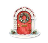 Elf Door Sticker - Red Candy Cane Arch Christmas Elves At Work Decal | Magical elf arrival portal for skirting boards, doors and walls - festive December fun for kids, families and classrooms