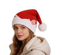 Elf Ear Christmas Hat Winter Knitted Beanie Hat Cap with Artificial Pearl Decor for Women Teens Girls