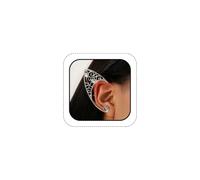Elf Ear Cuffs For Women 2pcs Fairy Ears Silver Elven Ear Wrap | Gothic Punk Fairy Ears Clip Non Pierced with Green Crystal Halloween Elf Cosplay Costume Ear Accessories