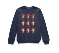 Elf Faces Christmas Jumper - Navy - XXL