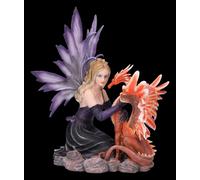 Elf Figure - Tiara with Red Fire Dragon | Fantasy Decorative Figure 41cm