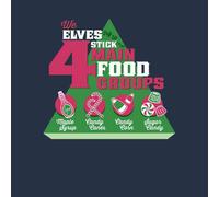 Elf Food Groups Men's Christmas T-Shirt - Navy - M - Navy