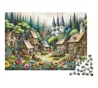 Elf Forest Village 1000 Piece Jigsaw Puzzle Mushroom Town Thick Cardboard for Adults Office Break 70x50cm/1000pcs