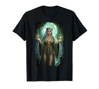 Elf Girl Forest Moon Enchanted Realm Magic Wise T-Shirt