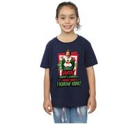 Elf Girl's OMG Santa Cotton T-Shirt in Navy | Size: 9 Years Elf Navy 9 Years