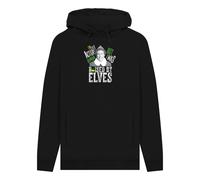 Elf 'I'm Actually Human' Graphic Black Hoodie | Size: Large Elf Black L