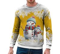 elf Jumper Men Fleece Pullover Men Quarter Zip Mens Vest Mens Sweaters Crewneck Sheepskin Flying Jacket Mens Zip Hoodie Mens Christmas Sweatshirts Winter Coats for Men (Yellow, S)