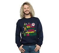 Elf Men's Christmas Cheer Sweatshirt X-Large Navy Blue