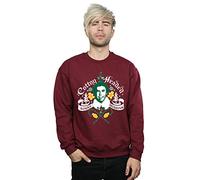 Elf Men's Cotton Headed Ninny Muggins Sweatshirt X-Large Burgundy