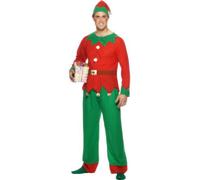 Elf Mens Fancy Dress Christmas Xmas Festive Santas Little Helper Adults Costumes