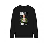 Elf Men's OMG Santa Sweatshirt in Black | Size: Large Elf Black L