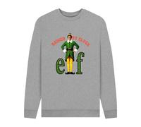 Elf Men's Raised By Elves Movie Sweatshirt in Light Grey | Size: Small Elf Light Grey S