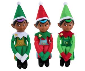 Elf on the Shelf 3 x Elf Mates, Brown Eyed Boys - Cuddly, Cute and Adorable Deluxe Characters | make your Christmas truly magical with these Toy Elves