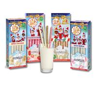 Elf on the Shelf Quick Milk Magic Sipper 4 Pack Bundle (52 Pcs Total) All Exclusive Flavours - White Chocolate, Strawberry, Snow Mellow & Candy Cane