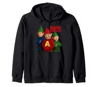 Elf Parody Trio Cheerful Christmas Festivity Zip Hoodie