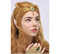 Elf Princess Green Jewel Fancy Dress Fantasy Crown Fairytale Cosplay Headpiece