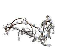 Elf Princess Tiara,head jewellery for women,Fairy Headdress Headband Handmade Leaves Clear Gem Forest Woodland Tiara Elven Headpiece Crown Elvish Tiara for Cosplay Accessorie(027)(Elf023c)