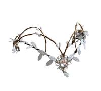 Elf Princess Tiara,head jewellery for women,Fairy Headdress Headband Handmade Leaves Clear Gem Forest Woodland Tiara Elven Headpiece Crown Elvish Tiara for Cosplay Accessorie(027)(Elf0232a)