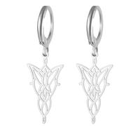Elf Princess Twilight Star Earrings for Women Stainless Steel Elven Princess Leaf Aragorn Arwen Evenstar Dangle Earring Elves Jewelry (silver 1)