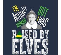 Elf Raised By Elves Men's Christmas T-Shirt - Navy - XXL