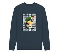 Elf Raised By Elves Unisex Sweatshirt in Navy | Size: XL Elf Navy XL