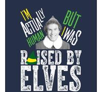 Elf Raised By Elves Women's Christmas T-Shirt - Navy - XL