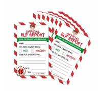 Elf Reports 25 Pack Official Elf Report Cards for Kids Christmas Behaviour Notes Nice or Naughty Checklists Fun Festive Activity for Children 21 x 14cm