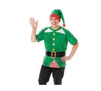 Bristol Novelty AC861 Elf/Santa Helper Unisex Costume, Adult, Multi-Colour, Chest Size 44-Inch