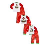 Elf Santa's Coming! Matching Family Christmas Pyjama Set Buddy the Xmas Mens Womens Boys Girls Pjs (10-11 Years) Red