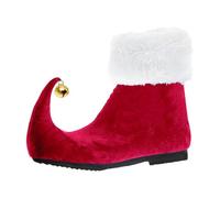 elf shoes kids Ankle Boots for Women Men Christmas Santa Elf Shoes With Bells Decoration Flat Shoes Warm Plush lining Walking Boots Short Work Boots