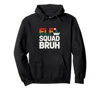 Elf Squad Bruh Candy Cane Funny Christmas Typographic Xmas Pullover Hoodie