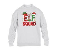 Elf Squad Crew Mens SweatShirt Festive Retro Crew Holiday Cheer Gift Sweat White - Medium