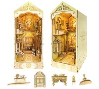 Elf Stargaze Book Nook Kit, DIY Miniature Dollhouse Booknook Kit, 3D Wooden Puzzle Bookend Insert a Fantasy Escape for Bookshelf with LED Light for Teens and Adults