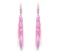 Elf Style Ponytail Light Blue Pink 66cm Synthetic Hair | for Soft synthetic touch, dual colour design, secure elastic band, lightweight feel, party perfect